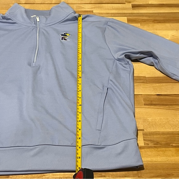 Adidas Light Blue 1/4 Zip Long Sleeve Pullover - Size Medium - KU Jayhawks Logo - Picture 11 of 14